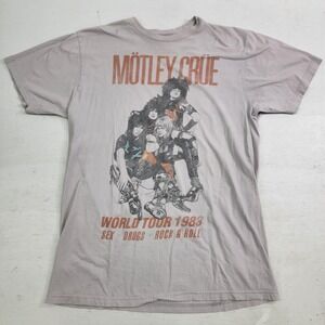 Motley Crue "Sex, Drugs  Rock & Roll World Tour 1983" Gray Official T-Shirt Sz L
